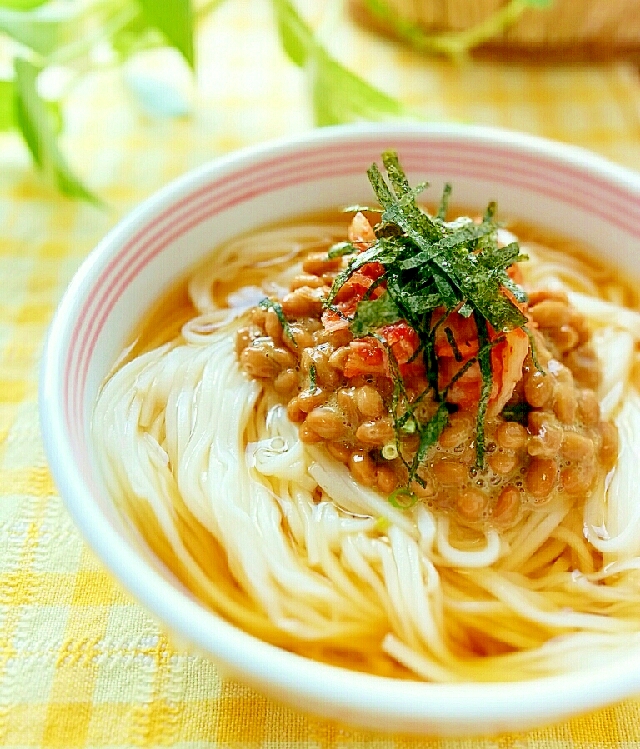 サッパリ食べたい♪納豆キムチのぶっかけ素麺 レシピ・作り方 by キャロット☆キャンディ|楽天レシピ